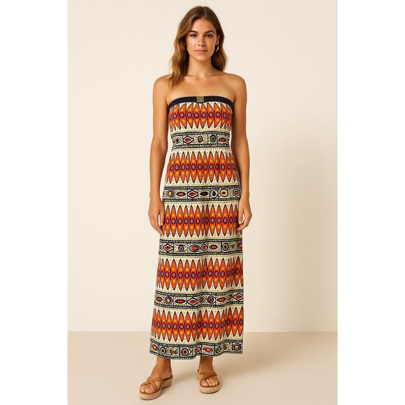 Trina Turk 100% Silk Strapless Maxi Dress – Size 0 - Picture 1 of 8